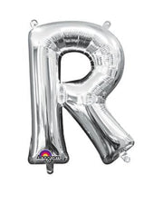 16" Mini Silver Letter R Balloon Self Sealing #33046