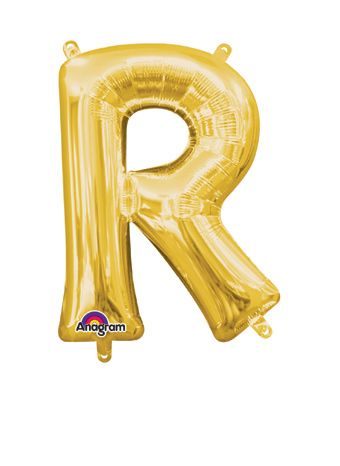 16" Mini Gold Letter R Balloon Self Sealing #33047