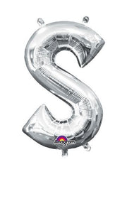 16" Mini Silver Letter S Balloon Self Sealing Air Fill #33048
