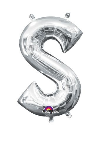 16" Mini Silver Letter S Balloon Self Sealing Air Fill #33048
