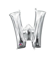 16" Mini Silver Letter W Balloon Self Sealing #33056