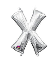 16" Mini Silver Letter X Balloon Self Sealing #33058