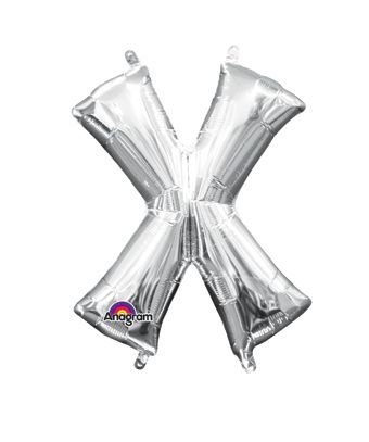 16" Mini Silver Letter X Balloon Self Sealing #33058