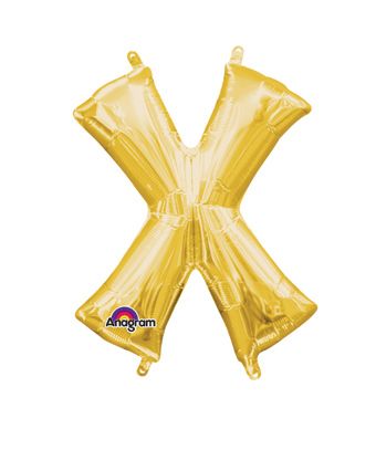 16" Mini Gold Letter X Balloon Self Sealing #33059