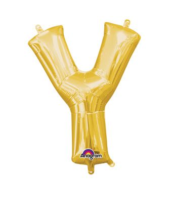 16" Mini Gold Letter Y Balloon Self Sealing #33061