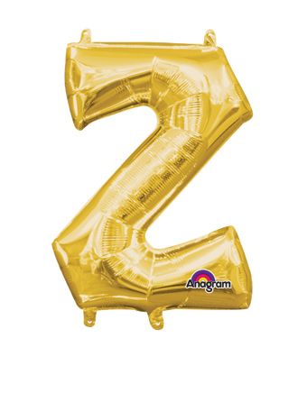 16" Mini Gold Letter Z Balloon Self Sealing #33063