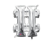 16" HASH TAG # Balloon Silver Air Fill ONLY Foil Balloon 1ct #33066