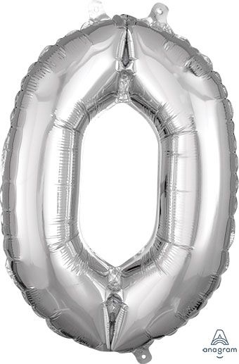 16" Mini Silver # Zero Balloon Air Fill Only #33074