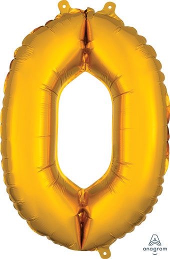 16" Mini Gold # 0 Balloon Air Fill Only #33075