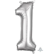16" Mini Silver # 1 Balloon Air Fill Only #33076
