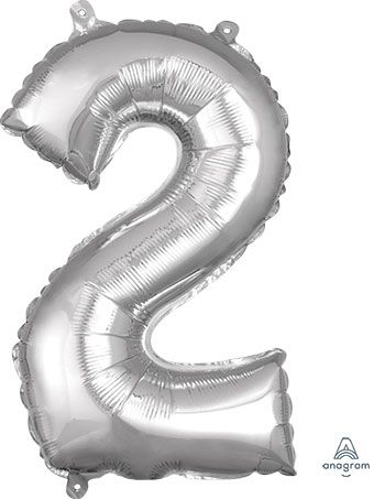 16" Mini Silver # 2 Balloon Air Fill Only #33078