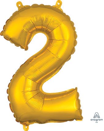 16" Mini Gold # 2 Balloon Air Fill Only #33079