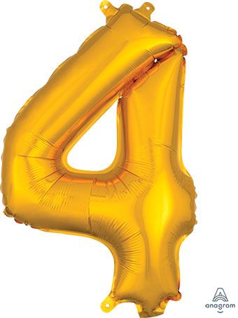 16" Mini Gold # 4 Balloon Air Fill Only