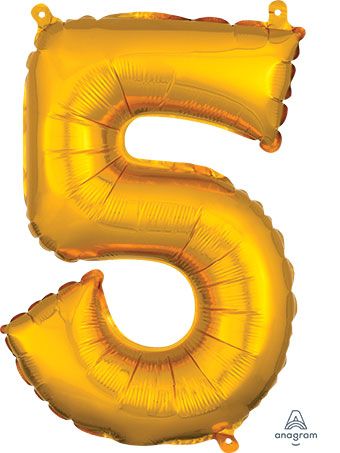 16" Mini Gold # 5 Balloon Air Fill Only #33085