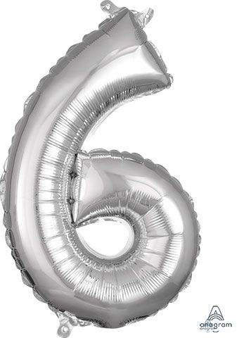 16" Mini Silver # 6 Balloon Air Fill Only #33086