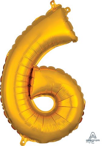 16" Mini Gold # 6 Balloon Air Fill Only