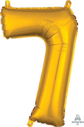 16" Mini Gold #7 Balloon Air Fill Only #33089