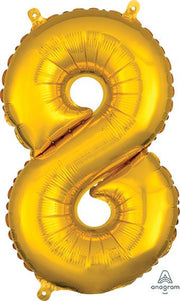 16" Mini Gold # 8 Balloon Air Fill Only #33091