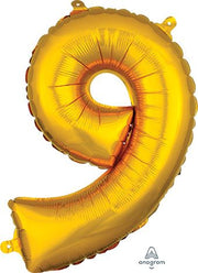 16" Mini Gold # 9 Balloon Air Fill Only #33091