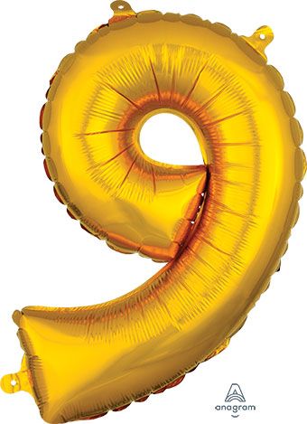 16" Mini Gold # 9 Balloon Air Fill Only #33091