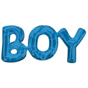 BOY Connected Phrase Balloons Blue AIR FILL #33098