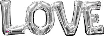 **SPECIAL** 25" LOVE Script Silver Connected Word Phrase #33101