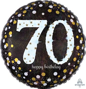 18" 70th Sparkling Birthday Balloons 1 pack #33741