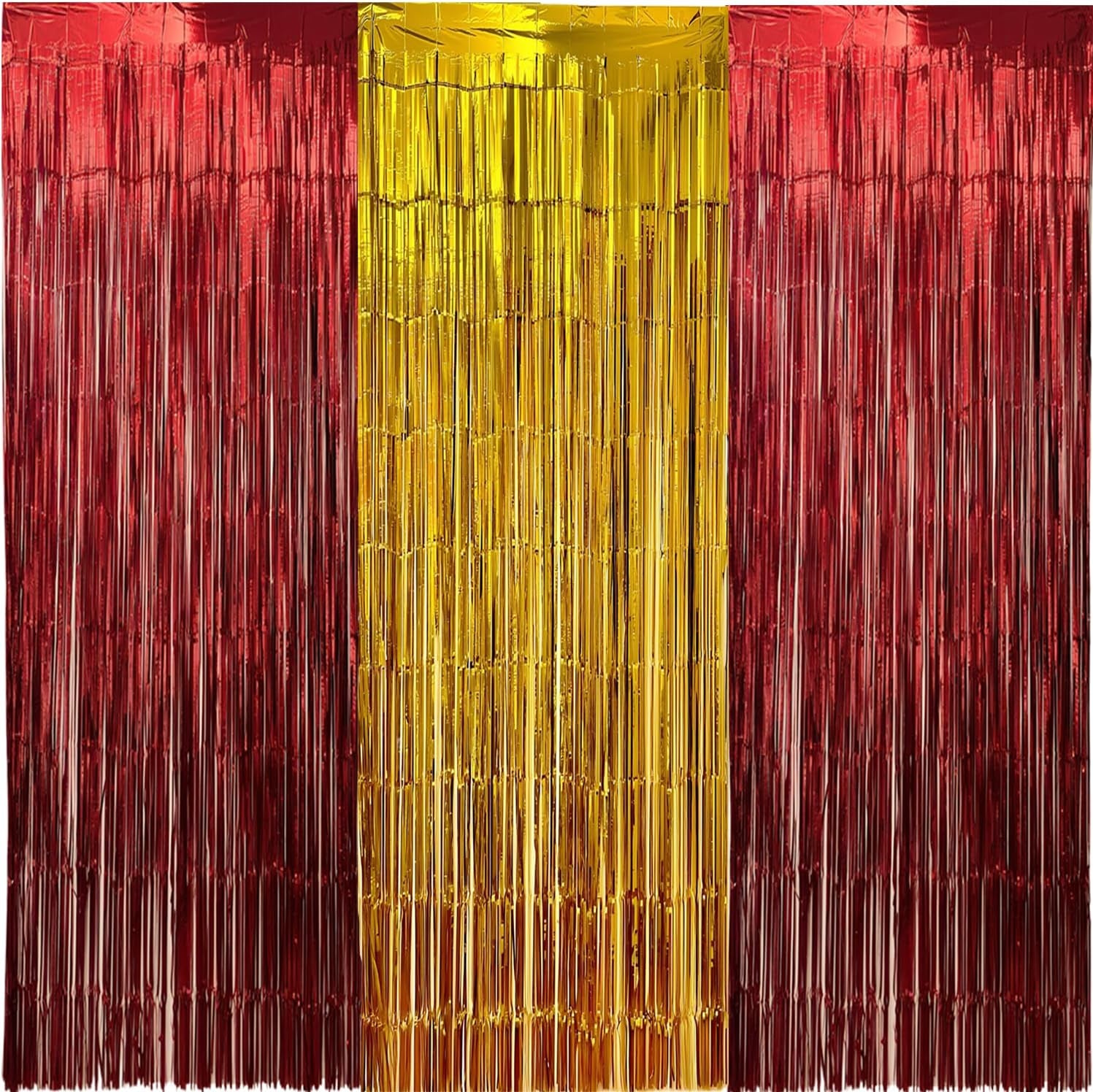 3-Pack Black Gold Foil Fringe Curtain,Party Decoration Streamer | 9.9*6.5Ft Party Backdrop,Birthday Tinsel,Happy Retirement Back Drop,Graduation ,Farewell,Summer Back to School