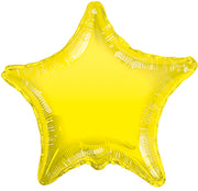 19" Yellow Star Foil Balloon 5 Pack #17864