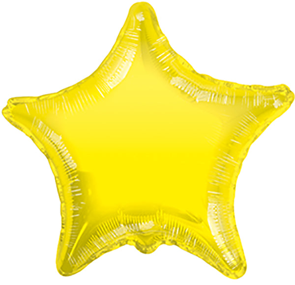 9" Mini Yellow Star Foil Balloons (5 PACK)