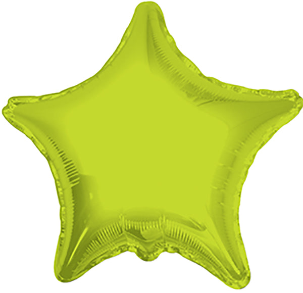 19" Lime Star Helium Foil Balloons 5 Pack # 17856