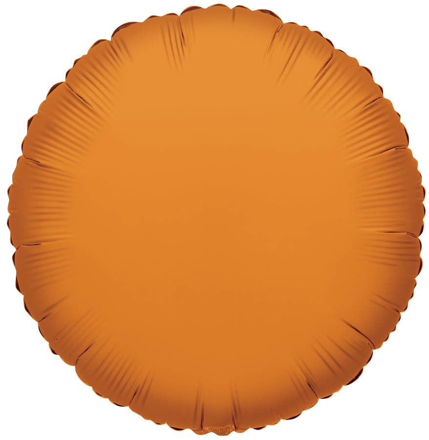 18" Orange Circle Helium Foil Balloon (5 Pack) #34056