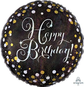 18" Sparkling Birthday Helium Foil Balloons 1ct #34062