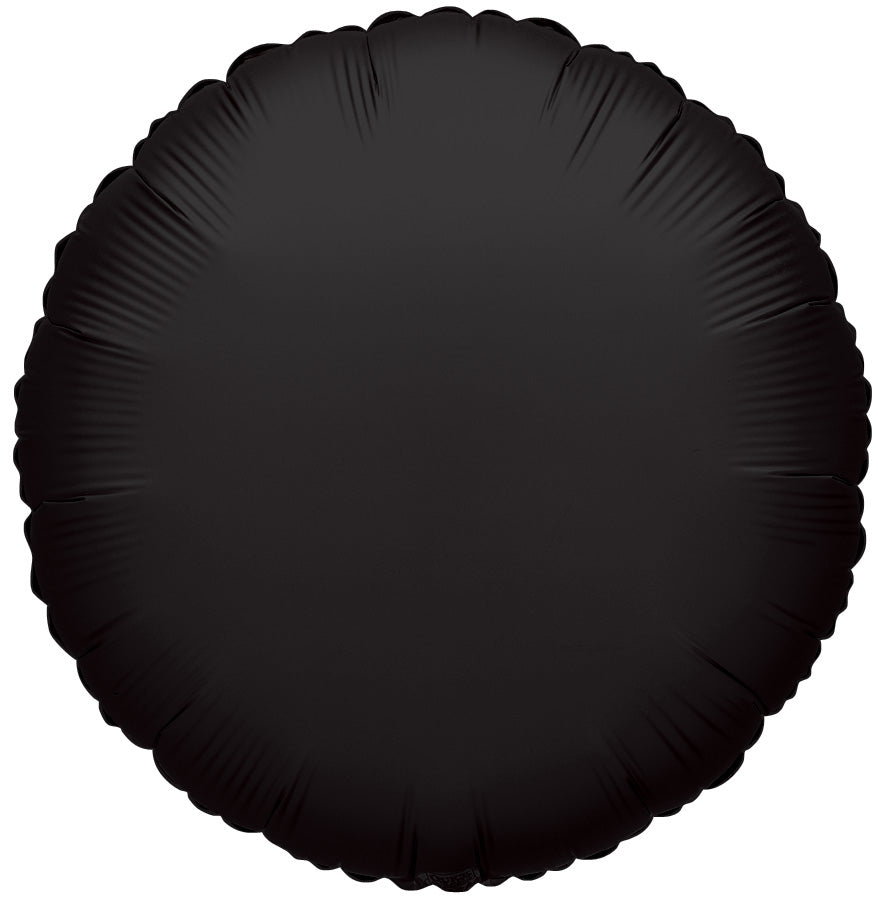 9" Mini Black Circle Foil Balloon Air Fill Only 5 Pack #34070-09