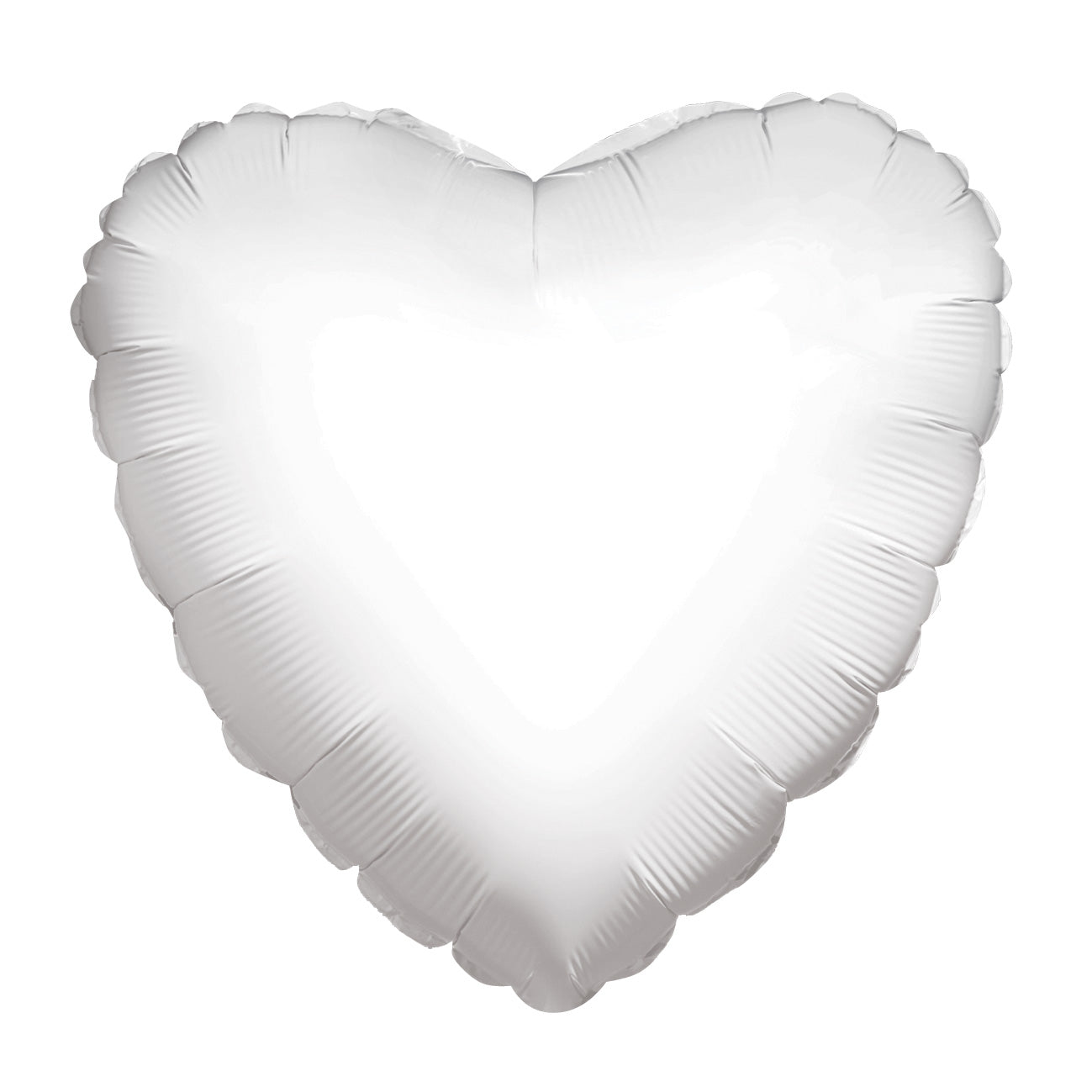 18" Metallic White Heart Foil Balloon (5 PACK) #34102