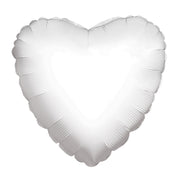 18" Metallic White Heart Foil Balloon (5 PACK) #34102
