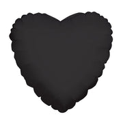 18" Metallic Black Heart Foil Balloon (5 PACK) #34107