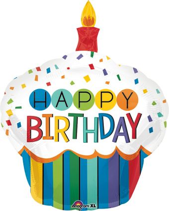 36" Frosted Cupcake with Candle (1 Pack) #34442