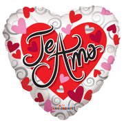 9" Mini Te Amo Heart Shaped Air Fill Only Foil Balloon (5 Pack) #34602-09