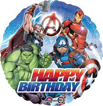 18" Happy Birthday Marvel Avengers Helium Foil Balloon (1 Pack) #34656