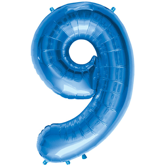 34" Large Blue # 9 Balloon #19671