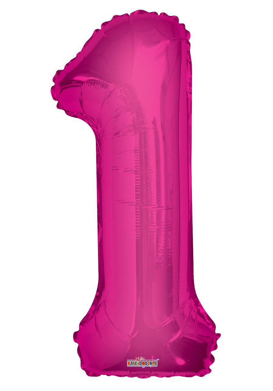 34" Large Magenta # 1 Balloon 1ct #19673