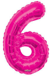 34" Large Magenta # 6 Balloon 1ct #19678