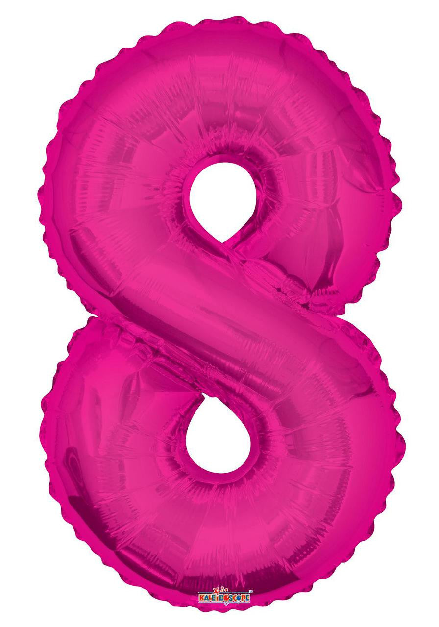 34" Large Magenta # 8 Balloon 1ct #19680