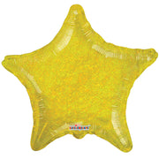 22" Holographic Dazzler Gold Star Helium Foil Balloon (5 Pack) #35246