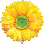 25" Yellow Daisy Shape Helium Foil Balloon (1 Pack) #35249