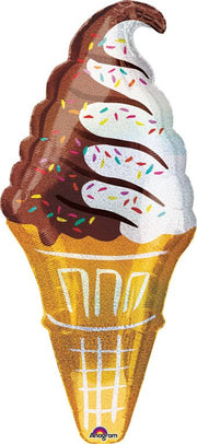 41" Ice Cream Cone Dimensional Helium Foil Balloon 1ct #35309