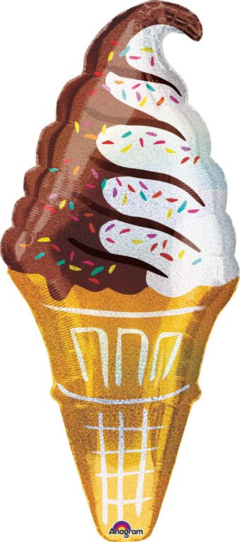 41" Ice Cream Cone Dimensional Helium Foil Balloon 1ct #35309