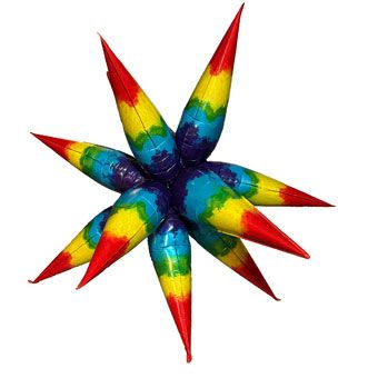 40" Star Burst Tie Dye Pattern Large Foil Multi-Balloon #35613