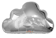 20" Silver Cloud Shape 2 Sides Helium Foil Balloons (1 Pack) #35999-20